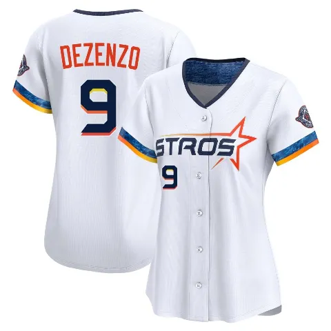 Women's Houston Astros ＃9 Zach Dezenzo White Limited 2025 City Connect Jersey