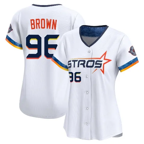 Women's Houston Astros ＃96 Aaron Brown White Limited 2025 City Connect Jersey