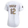 Women's Los Angeles Dodgers ＃12 Dusty Baker Gold Limited White 2025 Collection Jersey