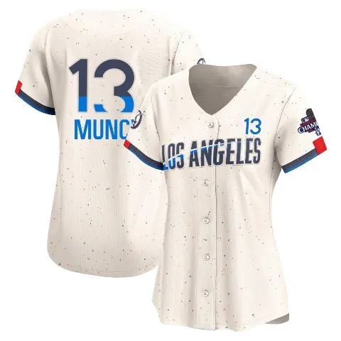 Women's Los Angeles Dodgers ＃13 Max Muncy Cream Limited 2024 City Connect World Series Champions Jersey