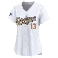 Women's Los Angeles Dodgers ＃13 Max Muncy Gold Limited White 2025 Collection Jersey