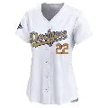 Women's Los Angeles Dodgers ＃22 Brett Butler Gold Limited White 2025 Collection Jersey