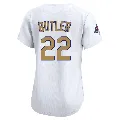 Women's Los Angeles Dodgers ＃22 Brett Butler Gold Limited White 2025 Collection Jersey