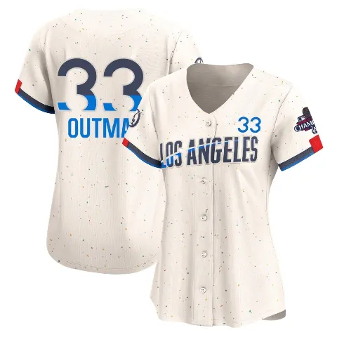 Women's Los Angeles Dodgers ＃33 James Outman Cream Limited 2024 City Connect World Series Champions Jersey