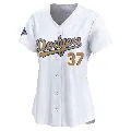 Women's Los Angeles Dodgers ＃37 Teoscar Hernandez Gold Limited White 2025 Collection Jersey