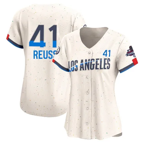 Women's Los Angeles Dodgers ＃41 Jerry Reuss Cream Limited 2024 City Connect World Series Champions Jersey