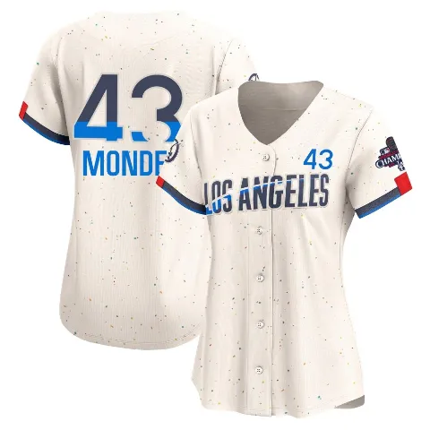 Women's Los Angeles Dodgers ＃43 Raul Mondesi Cream Limited 2024 City Connect World Series Champions Jersey