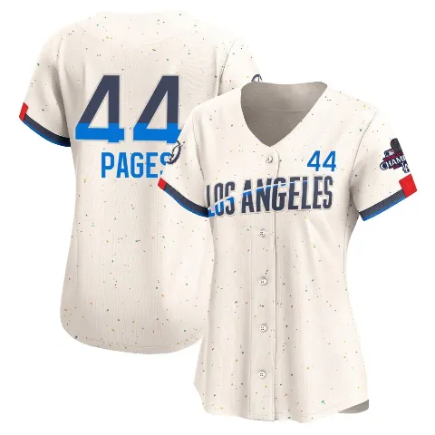 Women's Los Angeles Dodgers ＃44 Andy Pages Cream Limited 2024 City Connect World Series Champions Jersey