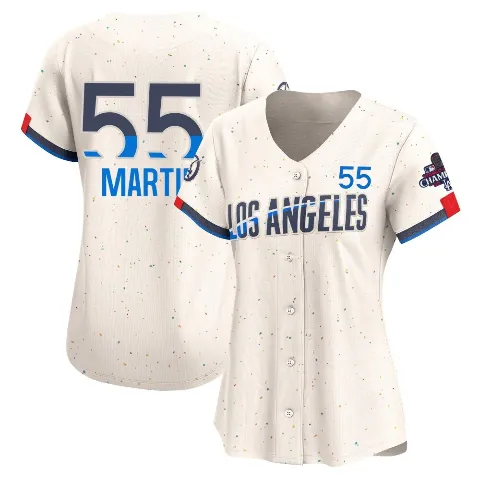 Women's Los Angeles Dodgers ＃55 Russell Martin Cream Limited 2024 City Connect World Series Champions Jersey