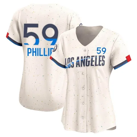 Women's Los Angeles Dodgers ＃59 Evan Phillips Cream Limited 2024 City Connect Jersey