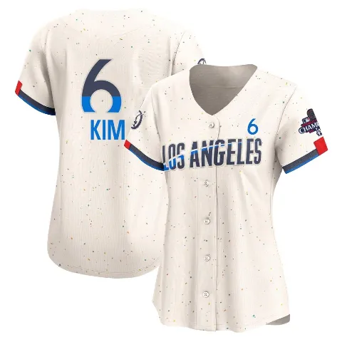 Women's Los Angeles Dodgers ＃6 Hyeseong Kim Cream Limited 2024 City Connect World Series Champions Jersey