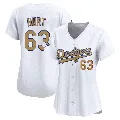 Women's Los Angeles Dodgers ＃63 Kyle Hurt Gold Limited White 2025 Collection Jersey