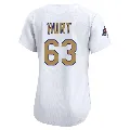 Women's Los Angeles Dodgers ＃63 Kyle Hurt Gold Limited White 2025 Collection Jersey