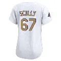 Women's Los Angeles Dodgers ＃67 Vin Scully Gold Limited White 2025 Collection Jersey