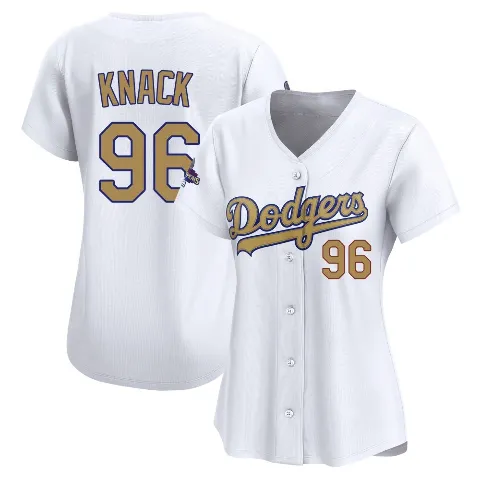 Women's Los Angeles Dodgers ＃96 Landon Knack Gold Limited White 2025 Collection Jersey