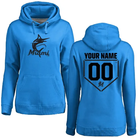 Women's Miami Marlins ＃00 Custom Hoodie Orange Custom RBI Pullover Hoodie -