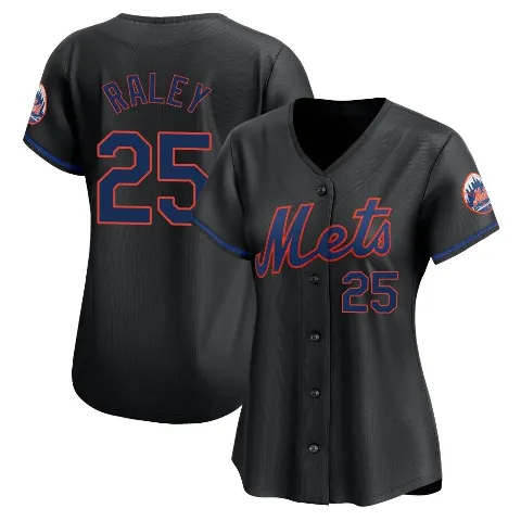 Women's New York Mets ＃25 Brooks Raley Black Limited Alternate Jersey