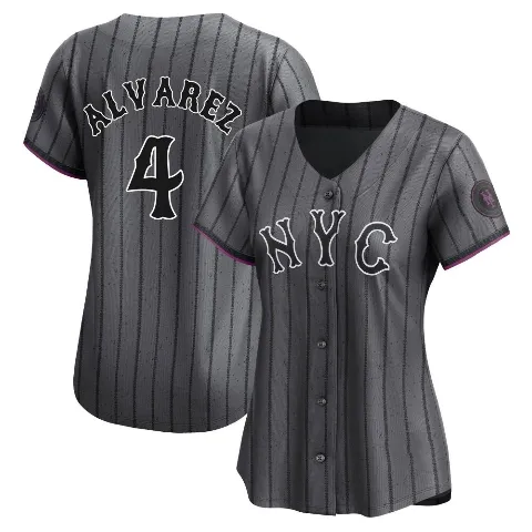 Women's New York Mets ＃4 Francisco Alvarez Limited Graphite 2024 City Connect Jersey