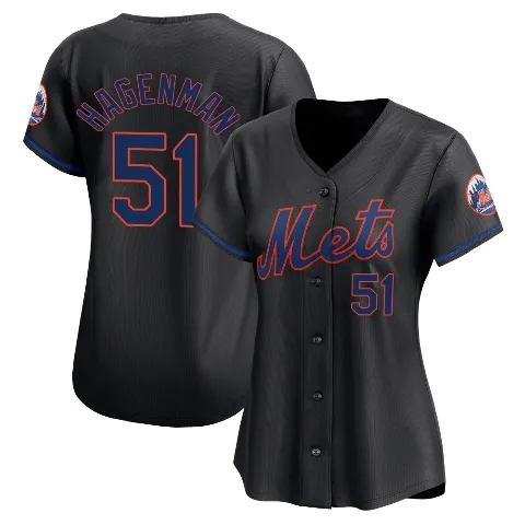 Women's New York Mets ＃51 Justin Hagenman Black Limited Alternate Jersey