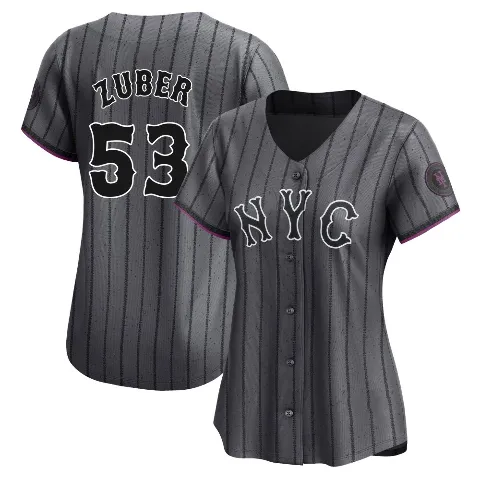 Women's New York Mets ＃53 Tyler Zuber Limited Graphite 2024 City Connect Jersey