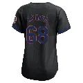 Women's New York Mets ＃68 Adonis Medina Black Limited Alternate Jersey