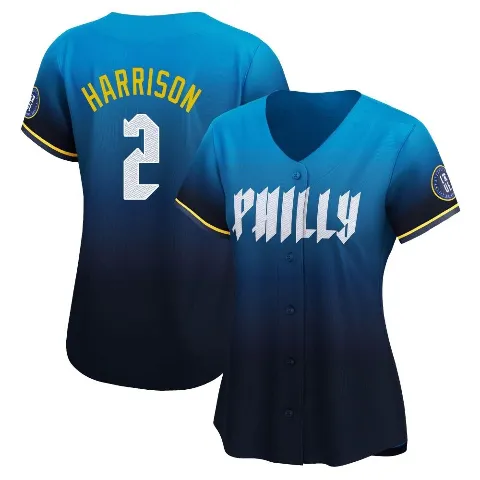 Women's Philadelphia Phillies ＃2 Josh Harrison Blue Limited 2024 City Connect Jersey