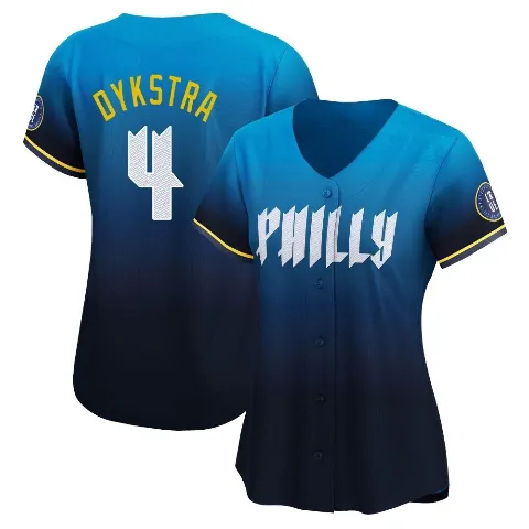 Women's Philadelphia Phillies ＃4 Lenny Dykstra Blue Limited 2024 City Connect Jersey