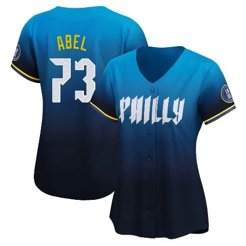Women's Philadelphia Phillies ＃73 Mick Abel Blue Limited 2024 City Connect Jersey
