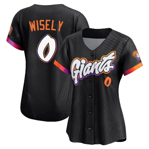 Women's San Francisco Giants ＃0 Brett Wisely Anthracite Limited 2025 City Connect Jersey