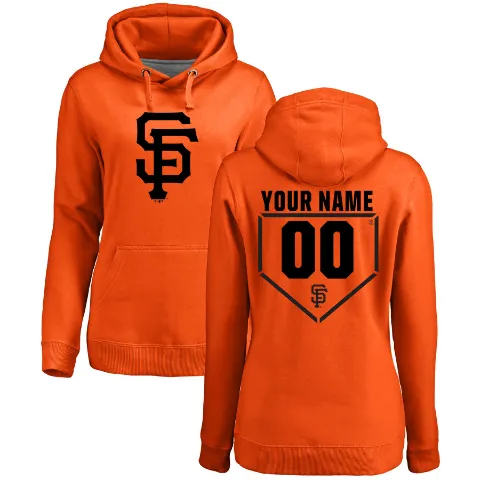 Women's San Francisco Giants ＃00 Custom Hoodie Orange Custom RBI Pullover Hoodie -