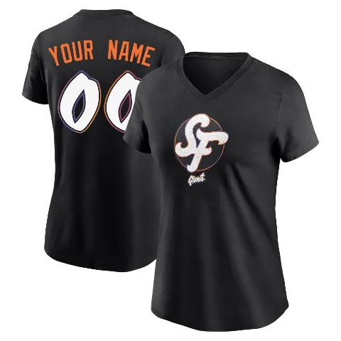 Women's San Francisco Giants ＃00 Custom T-Shirt Black Custom 2025 City Connect Name & Number T-Shirt
