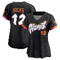 Women's San Francisco Giants ＃12 Jordan Hicks Anthracite Limited 2025 City Connect Jersey
