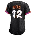 Women's San Francisco Giants ＃12 Jordan Hicks Anthracite Limited 2025 City Connect Jersey