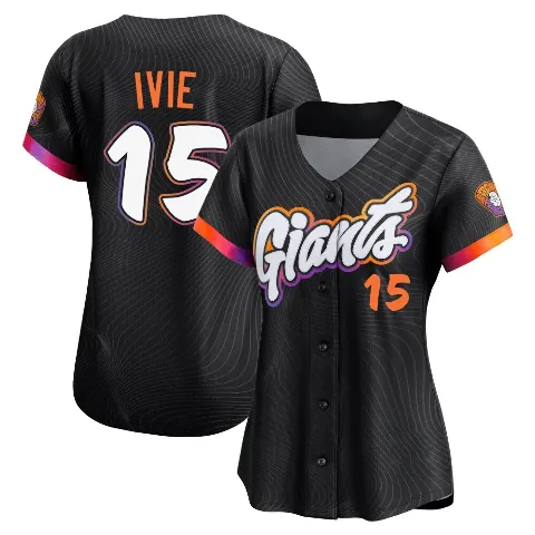 Women's San Francisco Giants ＃15 Mike Ivie Anthracite Limited 2025 City Connect Jersey