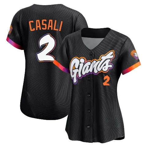 Women's San Francisco Giants ＃2 Curt Casali Anthracite Limited 2025 City Connect Jersey