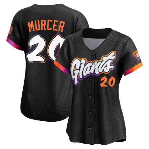 Women's San Francisco Giants ＃20 Bobby Murcer Anthracite Limited 2025 City Connect Jersey