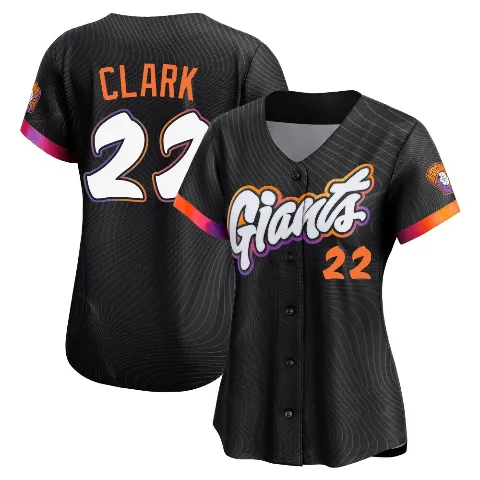 Women's San Francisco Giants ＃22 Will Clark Anthracite Limited 2025 City Connect Jersey