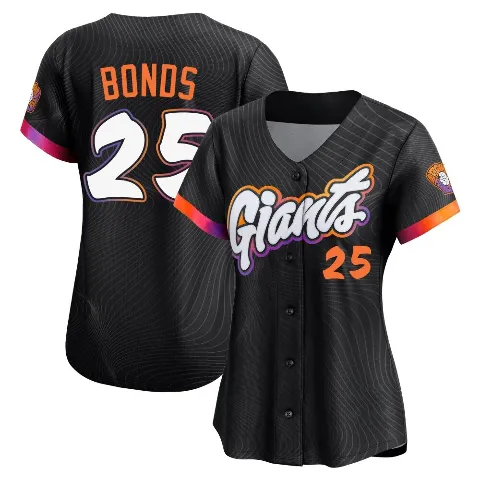 Women's San Francisco Giants ＃25 Barry Bonds Anthracite Limited 2025 City Connect Jersey