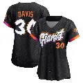 Women's San Francisco Giants ＃30 Chili Davis Anthracite Limited 2025 City Connect Jersey