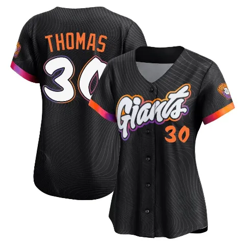 Women's San Francisco Giants ＃30 Derrel Thomas Anthracite Limited 2025 City Connect Jersey