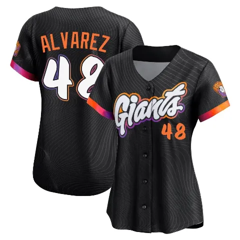 Women's San Francisco Giants ＃48 Jose Alvarez Anthracite Limited 2025 City Connect Jersey