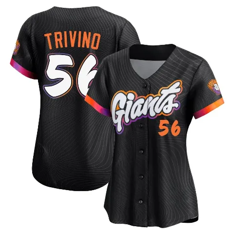 Women's San Francisco Giants ＃56 Lou Trivino Anthracite Limited 2025 City Connect Jersey