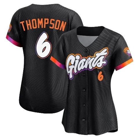 Women's San Francisco Giants ＃6 Robby Thompson Anthracite Limited 2025 City Connect Jersey