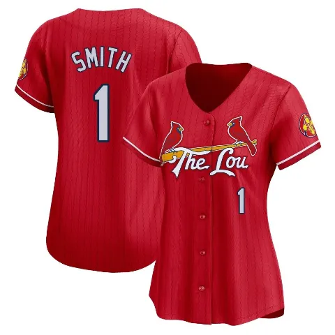 Women's St. Louis Cardinals ＃1 Ozzie Smith Red Limited 2024 City Connect Jersey