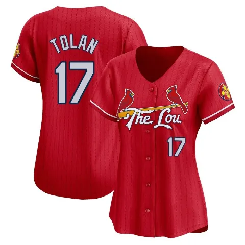 Women's St. Louis Cardinals ＃17 Bobby Tolan Red Limited 2024 City Connect Jersey