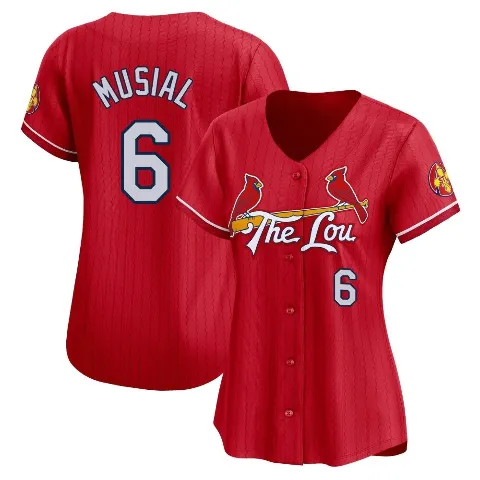 Women's St. Louis Cardinals ＃6 Stan Musial Red Limited 2024 City Connect Jersey
