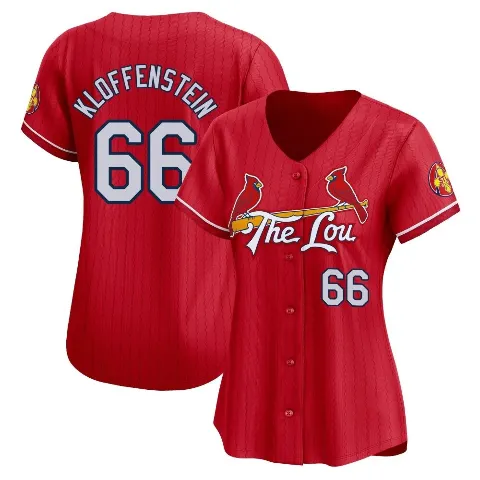 Women's St. Louis Cardinals ＃66 Adam Kloffenstein Red Limited 2024 City Connect Jersey