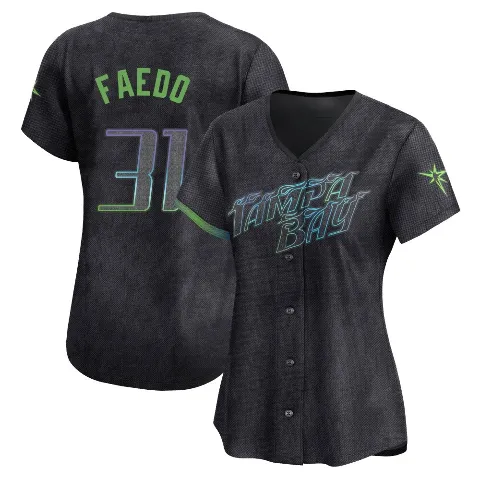 Women's Tampa Bay Rays ＃31 Alex Faedo Charcoal Limited 2024 City Connect Jersey
