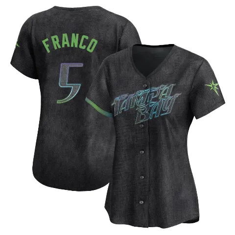 Women's Tampa Bay Rays ＃5 Wander Franco Charcoal Limited 2024 City Connect Jersey