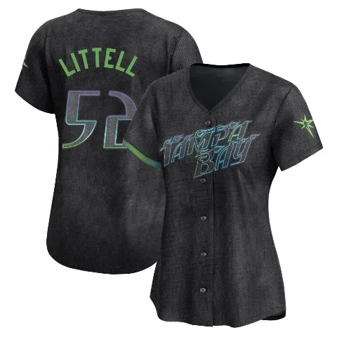 Women's Tampa Bay Rays ＃52 Zack Littell Charcoal Limited 2024 City Connect Jersey